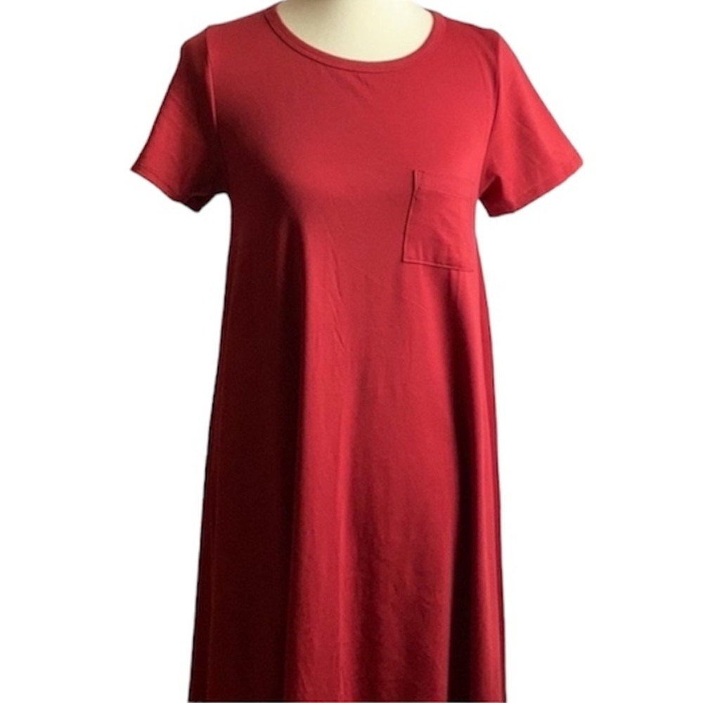 LuLaRoe Solid Red Carly Dress